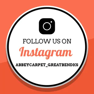 a white circle with the words follow us on instagram