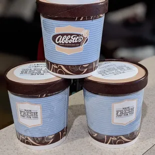 Pints to go: fluffernutter, blueberry pie, and pistachio pineapple
