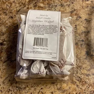a package of chocolate candies