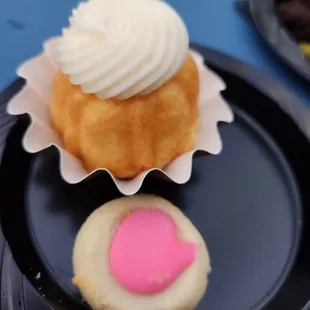 a cupcake on a plate