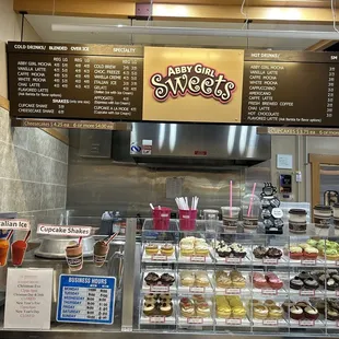Menu and baked goods case