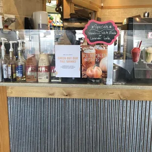 the counter of a coffee shop