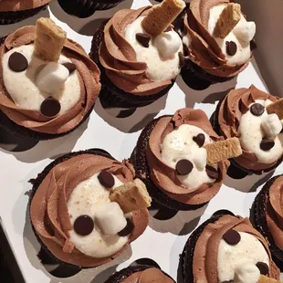 My birthday cupcakes - a dozen s&apos;mores cupcakes. I was luck and it was their current flavor of the week!