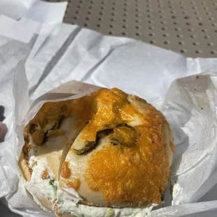 Jalapeno cheddar bagel