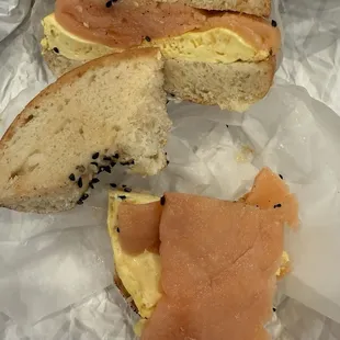 Egg, lox and sesame bagel  BYO Breakfast Sandwich