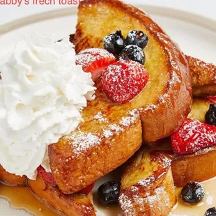 french toast with berries and whipped cream