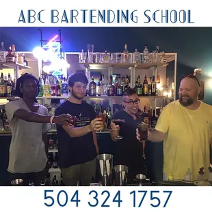 We always have fun learning and mixing drinks! 504-324-1757 www.abcbartendingschool.com ABC Bartending School New Orleans!