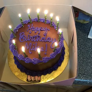 Delicious! Chocolate cake with strawberry filling and fudge frosting!