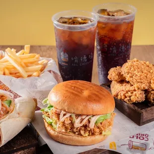 chicken wings and fried chicken, food