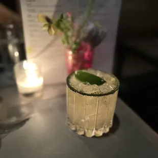 Basil jalapeño margarita