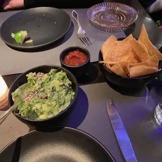 Guacamole with roasted tomato salsa