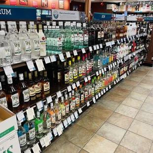 shelves of liquor