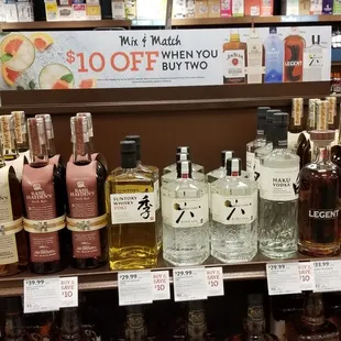 a variety of bottles