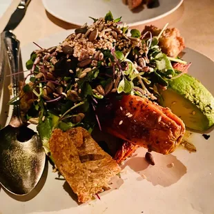 Roast Carrot and Avocado Salad