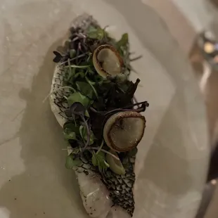 Eggplant was tasteless mush.  Sea bass was good Pizza was okay Brussels sprouts undercooked