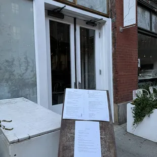 Menu outside