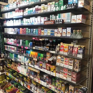 shelves of liquor in a grocery store