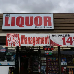 the front of a liquor store