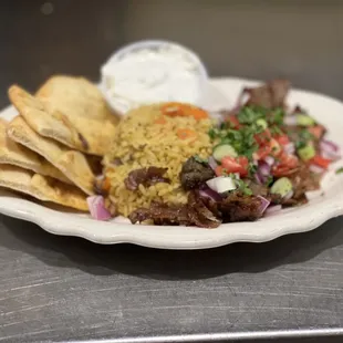 a plate of food on a table