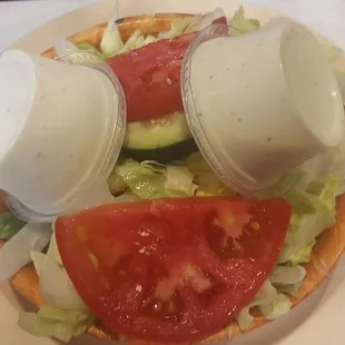House salad with ranch