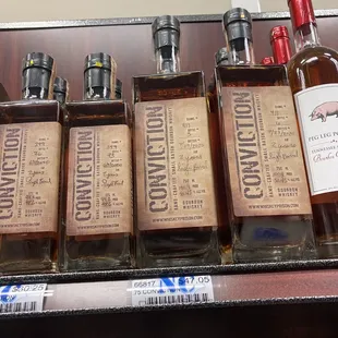 Local bourbon.  The price is marked "NC" for North Carolina