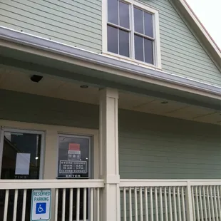 the front of the building