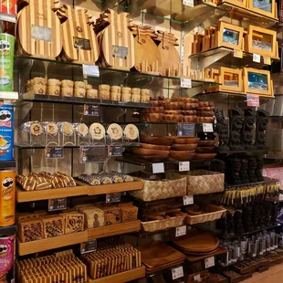 a variety of baked goods on display
