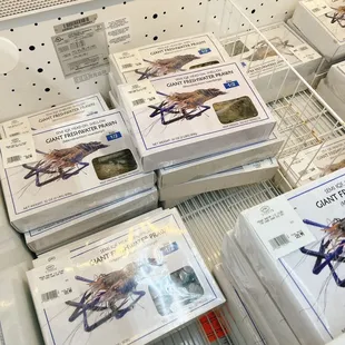 a display of a variety of packaged items