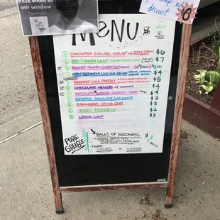 Takeout Food Menu a-frame sign