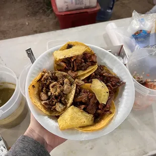 Tacos de pastor y pollo