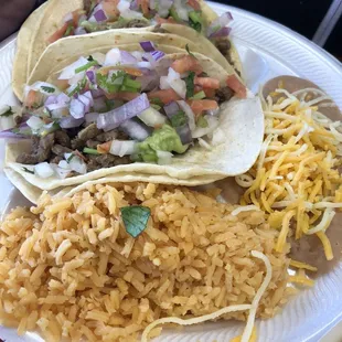 a plate of mexican food