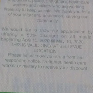 Pandemic 50% discount for heros