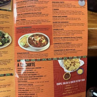 menu