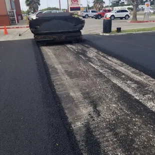 asphalt being laid