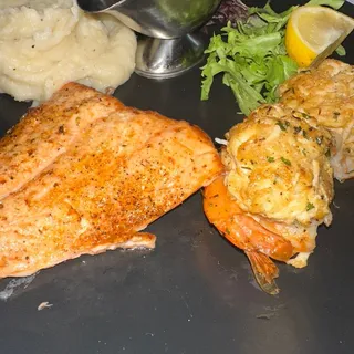 Stuffed Shrimp and Cajun Salmon