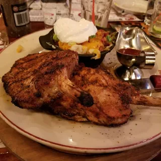 Cajun Pork Chop and Grouper Filet Dinner Special