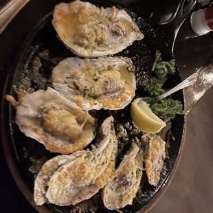 Broiled oysters. Really enjoyed them!
