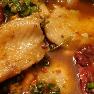 Spicy Sichuan Fish - Definitely spicy, but tons of flavor. Warning! Has peanuts.