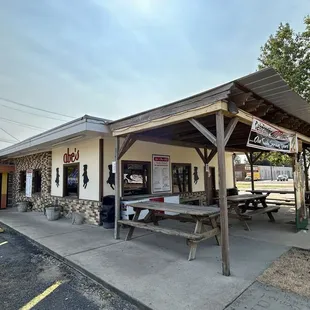 Outdoor dining is available. But the ambience is inside