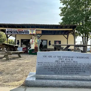 The monument out front