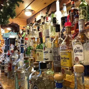 a variety of liquors