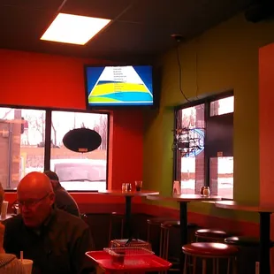 One of three TVs in Abe's.