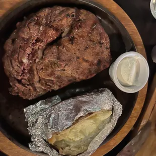 Ribeye &amp; baked potato.