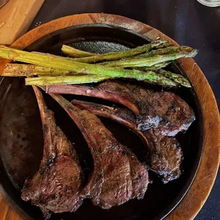 Lamb chops and asparagus..