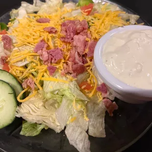 side salad with blue cheese