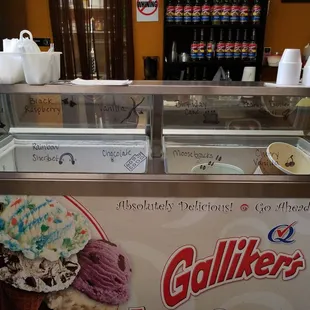 Ice cream available.