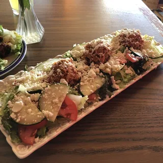 Greek Salad with Spicy Tuna