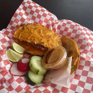 Mini quesadilla(MULITA) Beef Birria  $5 &amp; Crispy taco Beef Birria$3