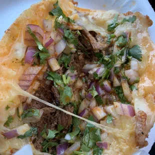 Inside the QuesaBirria Taco