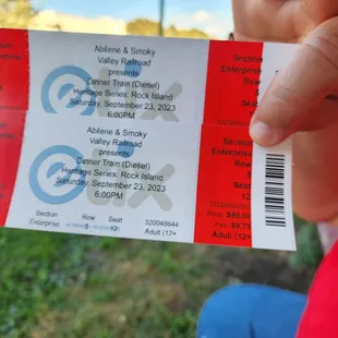 Tickets to Dinner Train